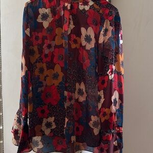 Elie Tahari Floral Blouse - Red and Blue